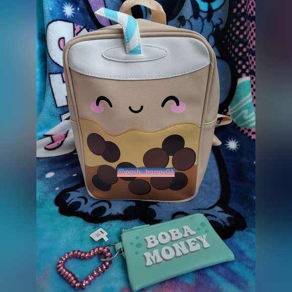 Claire's Other - NWOT Claire's Boba Tea Backpack & NWT Boba Money Wristlet
